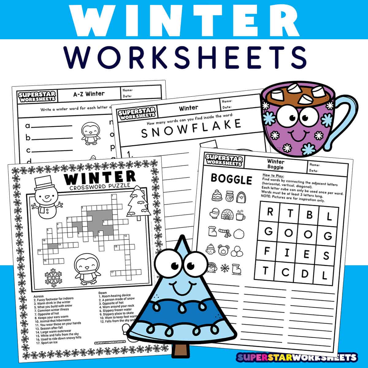 winter worksheets (free printables) - superstar worksheets
